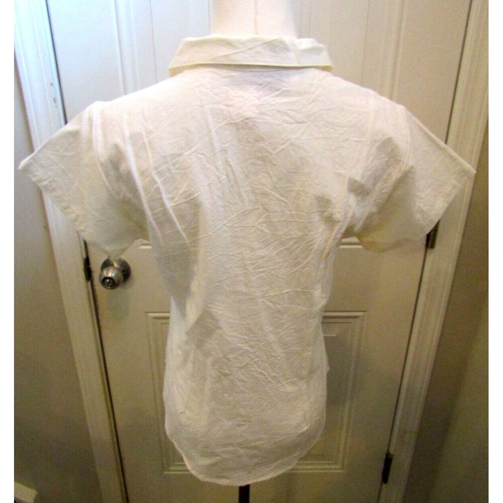 Landy Mexican Shirt Vintage Embroidered Floral Button Front Blouse 100% Cotton S - Picture 5 of 7